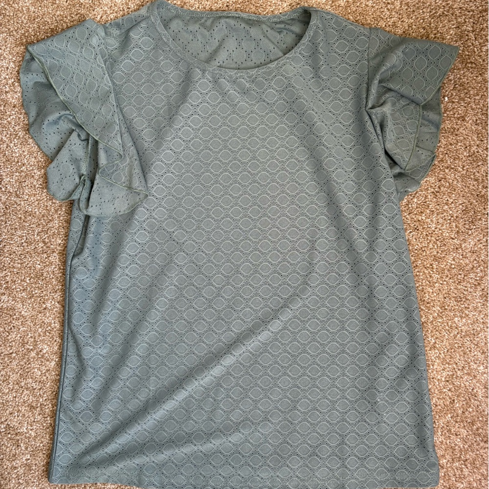 SHEIN Textured Short Sleeve Blouse